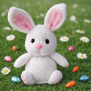 Easter Bunny Rabbit Chocolate Orange Cover & Toy PDF Knitting Pattern DK 8ply Height 24cm Easy Knit Food Cozy Download