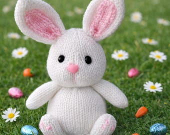 Easter Bunny Rabbit Chocolate Orange Cover & Toy PDF Knitting Pattern DK 8ply Height 24cm Easy Knit Food Cozy Download