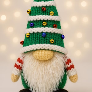 PDF knitting Pattern Santa Tree Hat Gonk Christmas Gnome Toy Ornament & Chocolate Orange Cover DK  8 ply Scandinavian Xmas LH023