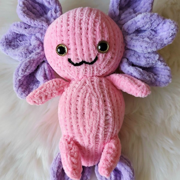 PDF Knitting Pattern Axolotl Inspired Soft Toy Plush 32cm Flutterby Chunky ( Bulky, 12 ply ) Easy quick Download LH014