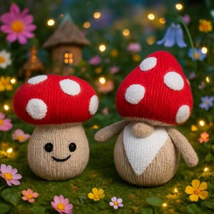 PDF Knitting Pattern Mushroom Gonk Chocolate Orange or Bath Bomb Cover Novelty Gnome Ornament DK  8 ply 17 - 22cm Home Decor BB063