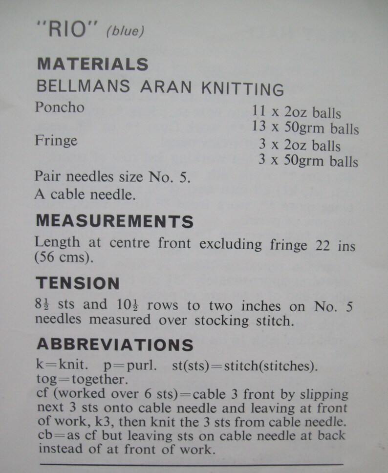 PDF Ladies Vintage Cable Poncho Polo Round Neck 3 designs Knitting Pattern Aran One size fits all Downloadable