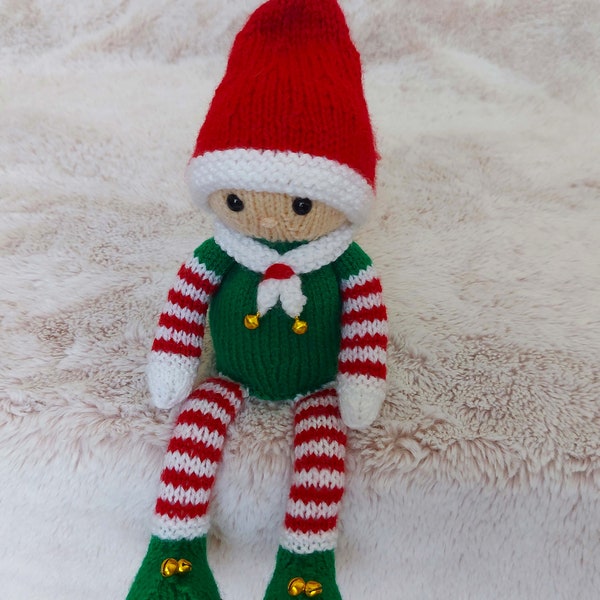 PDF Knitting Pattern Christmas Elf Shelf Sitting Toy Chocolate Orange Bath Bomb Cover Xmas Decor DK ( 8 ply ) Ornament BB048