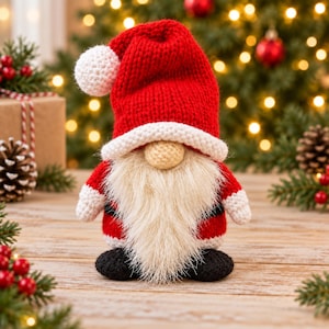 Santa Gonk Chocolate Orange Cover Knitting Pattern PDF Stuffed Christmas Gnome DK