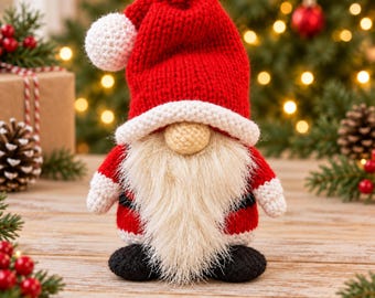 Santa Gonk Chocolate Orange Cover Knitting Pattern PDF Stuffed Christmas Gnome DK