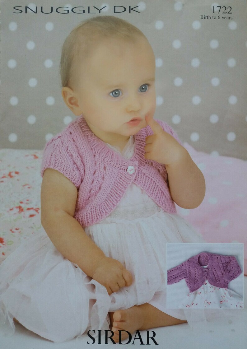 PDF Baby Girls Bolero Shrug Knitting Pattern Snuggly DK 16 Etsy UK