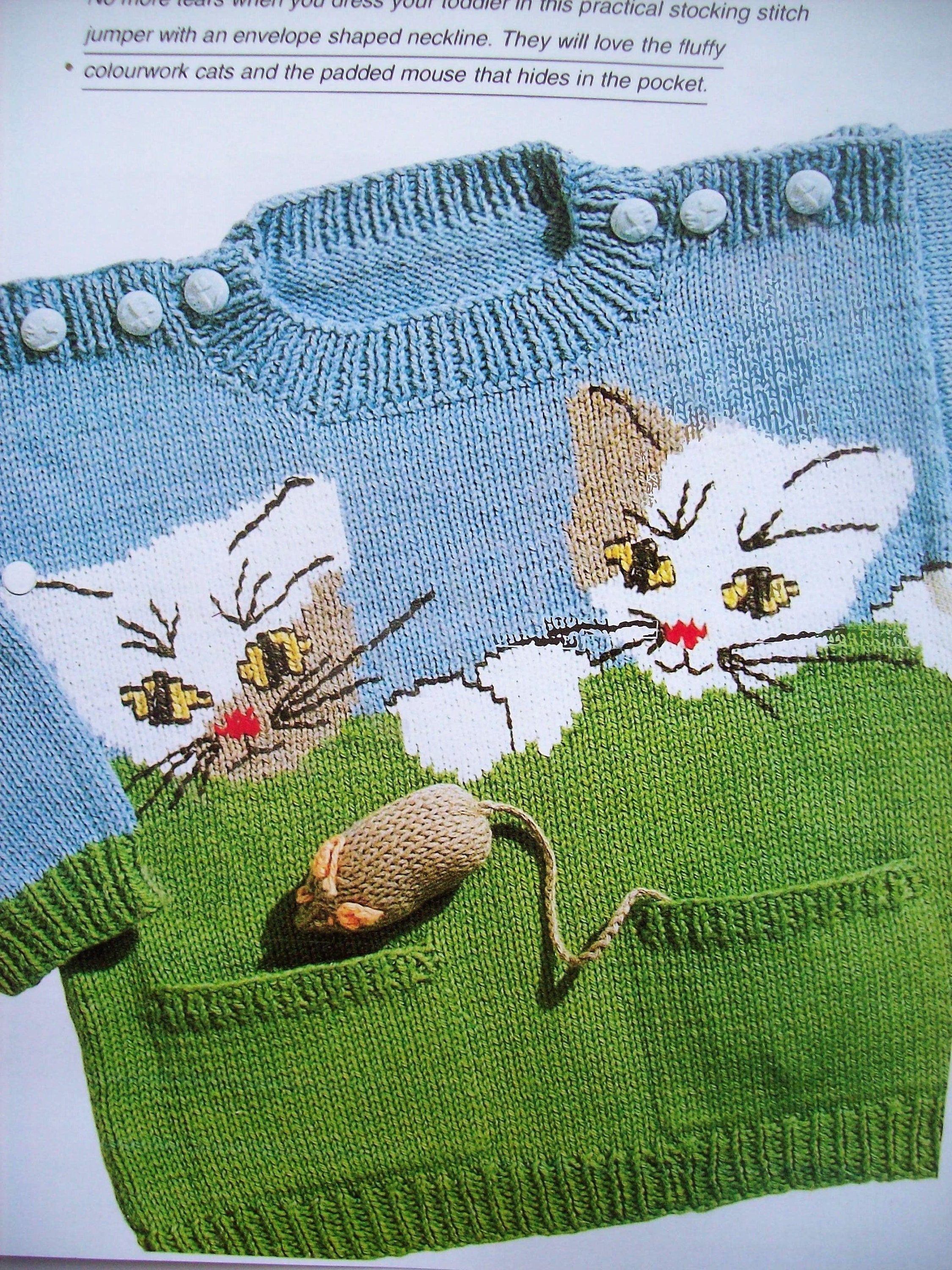 Cat Pattern Knit Child Sweater - Etsy