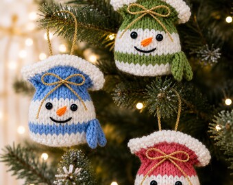Snowman Tree Decoration Christmas Ferrero Rocher Cover Knitting Pattern PDF Easy DK Downlaod