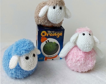 PDF Knitting Pattern Easter Lamb Sheep Spring Chocolate Orange Cover Bath Bomb Truffle DK ( 8 ply ) Quick Easy Craft fair Knit BB061