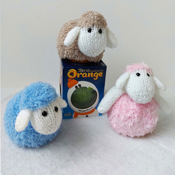 PDF Knitting Pattern Easter Lamb Sheep Spring Chocolate Orange Cover Bath Bomb Truffle DK ( 8 ply ) Quick Easy Craft fair Knit BB061