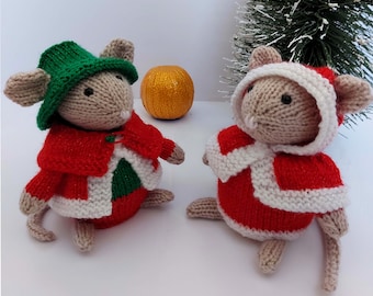 Knitting Pattern Festive Mice Chocolate Orange Bath Bomb Cover & Stuffed Toy Christmas Mouse Decoration DK ( 8 ply ) Dickensian BB052