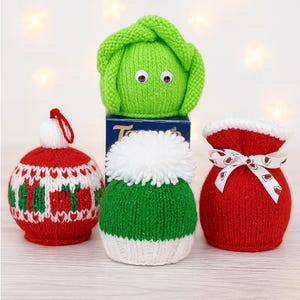 Chocolate Orange Bath Bomb Cover Sprout Fair Isle Christmas Bauble Santa Sack Bobble Hat PDF Knitting Pattern DK 8ply 4 Festive Designs