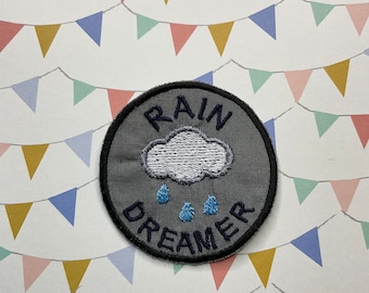 Embroidered weather merit iron on/sew on patch: Rain Dreamer
