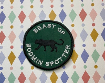 Embroidered merit iron on patch: Beast of Bodmin spotter.