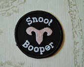 Merit embroidered iron on patch: Snoot booper, cat snoot.