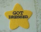 Gold star adulting embroidered iron on patch: Got Dressed