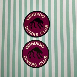 Cryptid vinyl sticker: Wendigo Diners Club, Matte or Laminated finish.