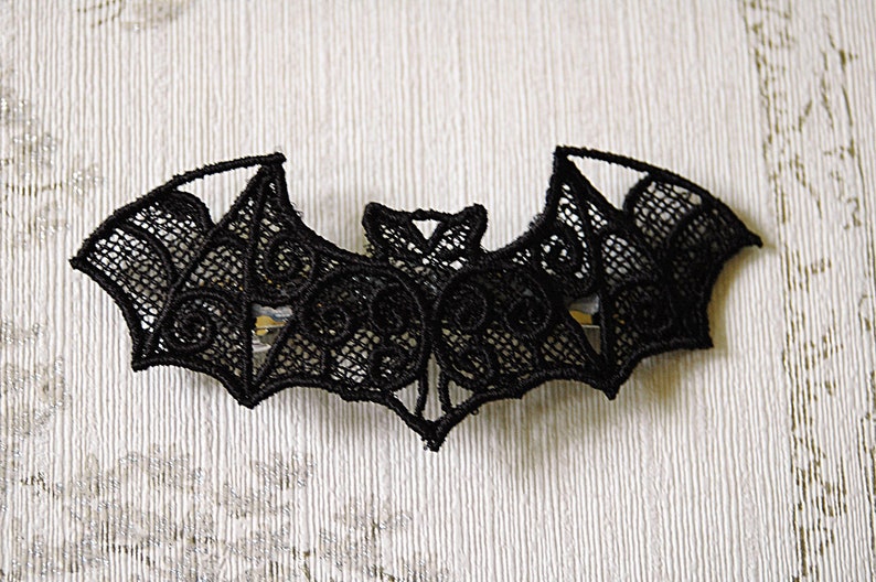 Itty Bitty Bat lacework hair grip. image 1