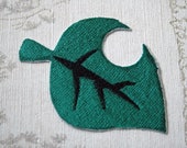 Animal crossing leaf embroidered iron on patch.