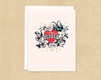 mother tattoo card _  Best Mom Ever –