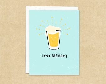 Beer lover greeting card _ Happy Beers Day greeting _ happy pint
