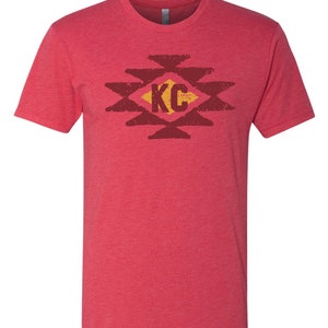 KC shirt_ chiefs tribe logo design _ extra soft t-shirt_ vintage red_Kansas City image 1