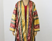 ikat kimono, embroidery coat Jacket, bohemian ethnic patchwork, kantha quilt, cotton, handcrafted, reversible, One of a kind