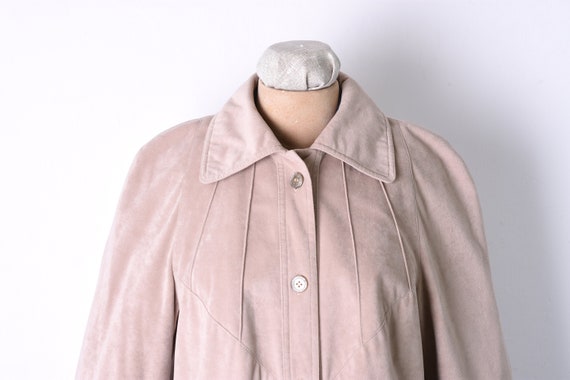 Vintage Suede Trench Coat Women's, Beige trench co