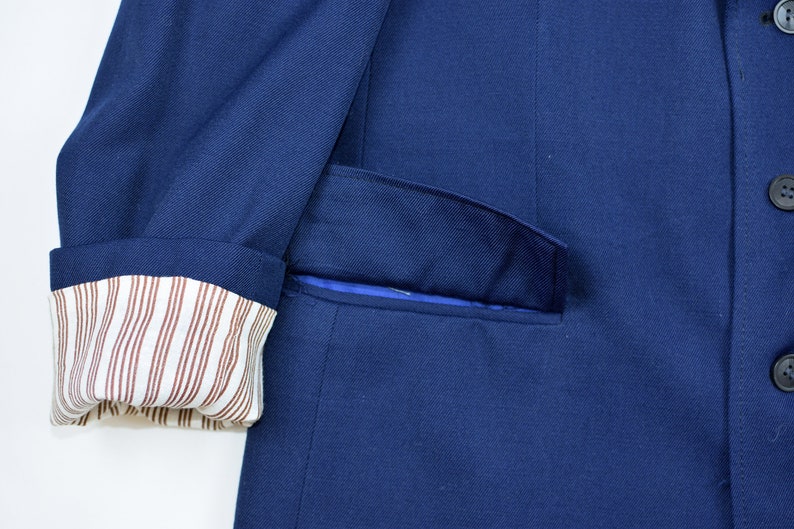 Unused Vintage Blazer Vintage Menswear Work Jacket Blue Uniform Navy Mens Jacket