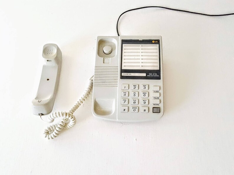 Vintage Phone Pushbutton Telephone / Gray Retro Phone Etsy