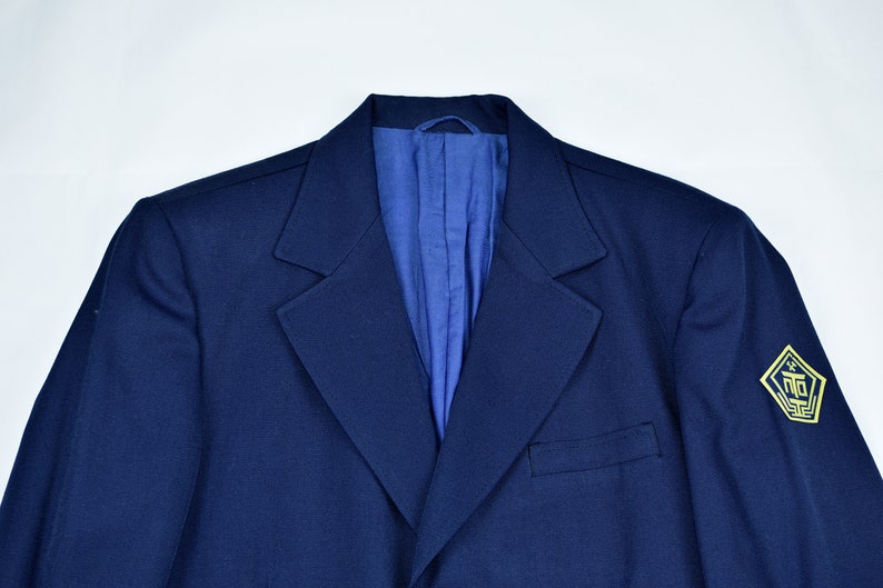 Unused Vintage Blazer Vintage Menswear Work Jacket Blue Uniform Navy Mens Jacket