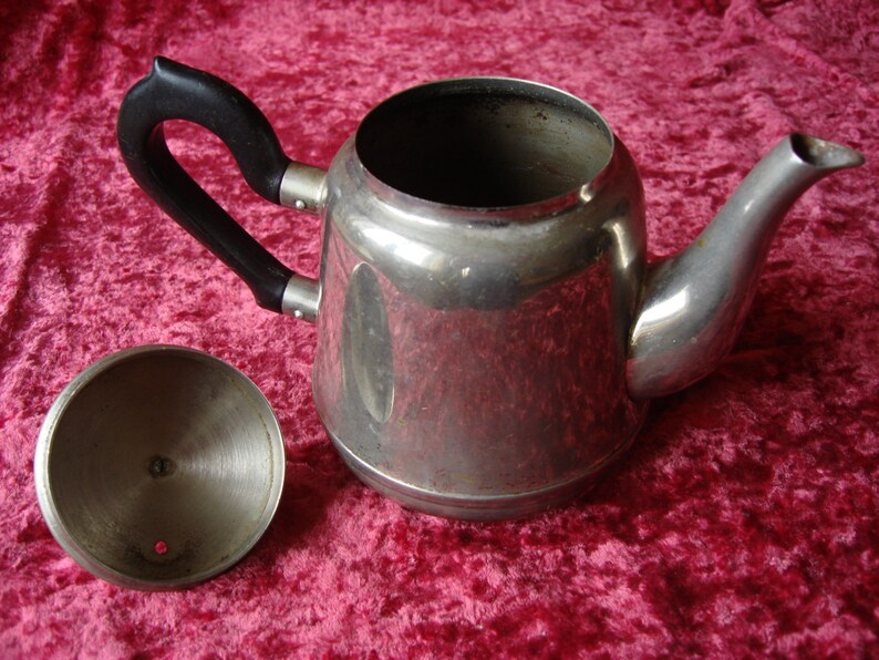 Antique Metal Teapot Coffee Pot Bakelite Handle Retro Etsy