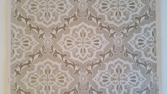 Vintage Wallpaper White Textured Diamond Pattern Khaki Etsy
