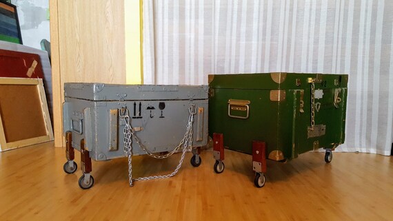 Vintage Box Trunk Coffee Table Night Stand Steampunk Etsy