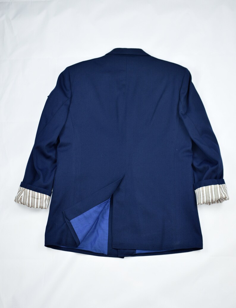 Unused Vintage Blazer Vintage Menswear Work Jacket Blue Uniform Navy Mens Jacket