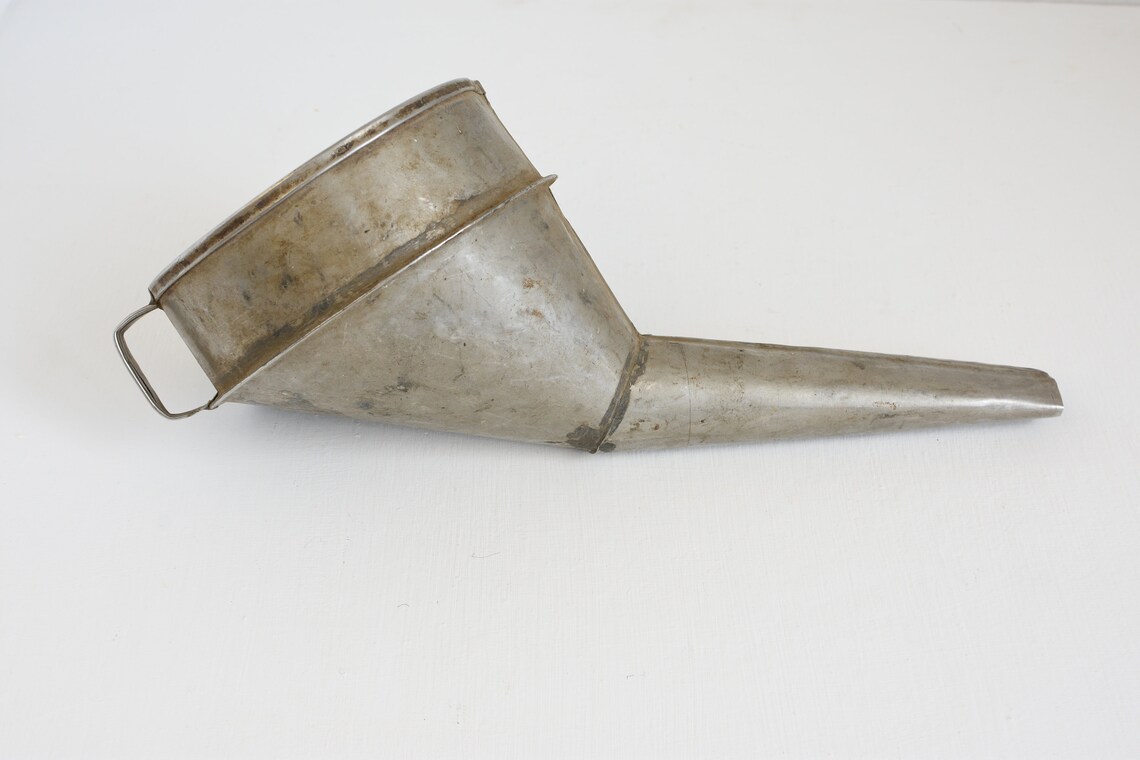 Vintage Galvanized funnel Vintage Large Industrial Funnel Etsy