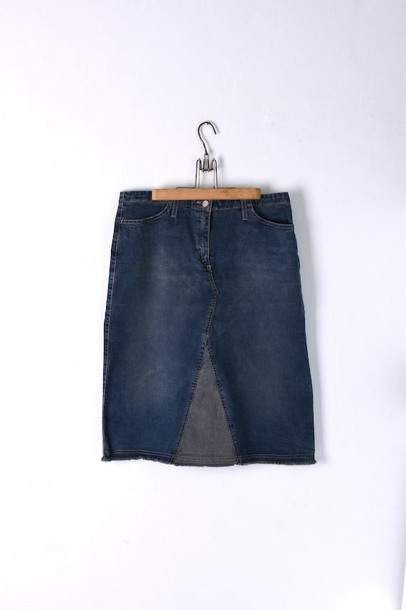 Vintage Lee Cooper Denim Skirt, Classic Blue Denim