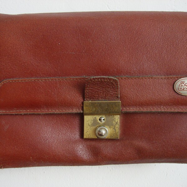 Men Leather Handbag, men bag men purse, vintage Briefcase reddish-brown color,soviet vintage 1970s