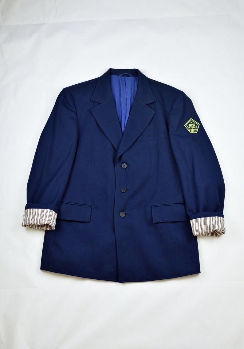 Unused Vintage Blazer Vintage Menswear Work Jacket Blue Uniform Navy Mens Jacket