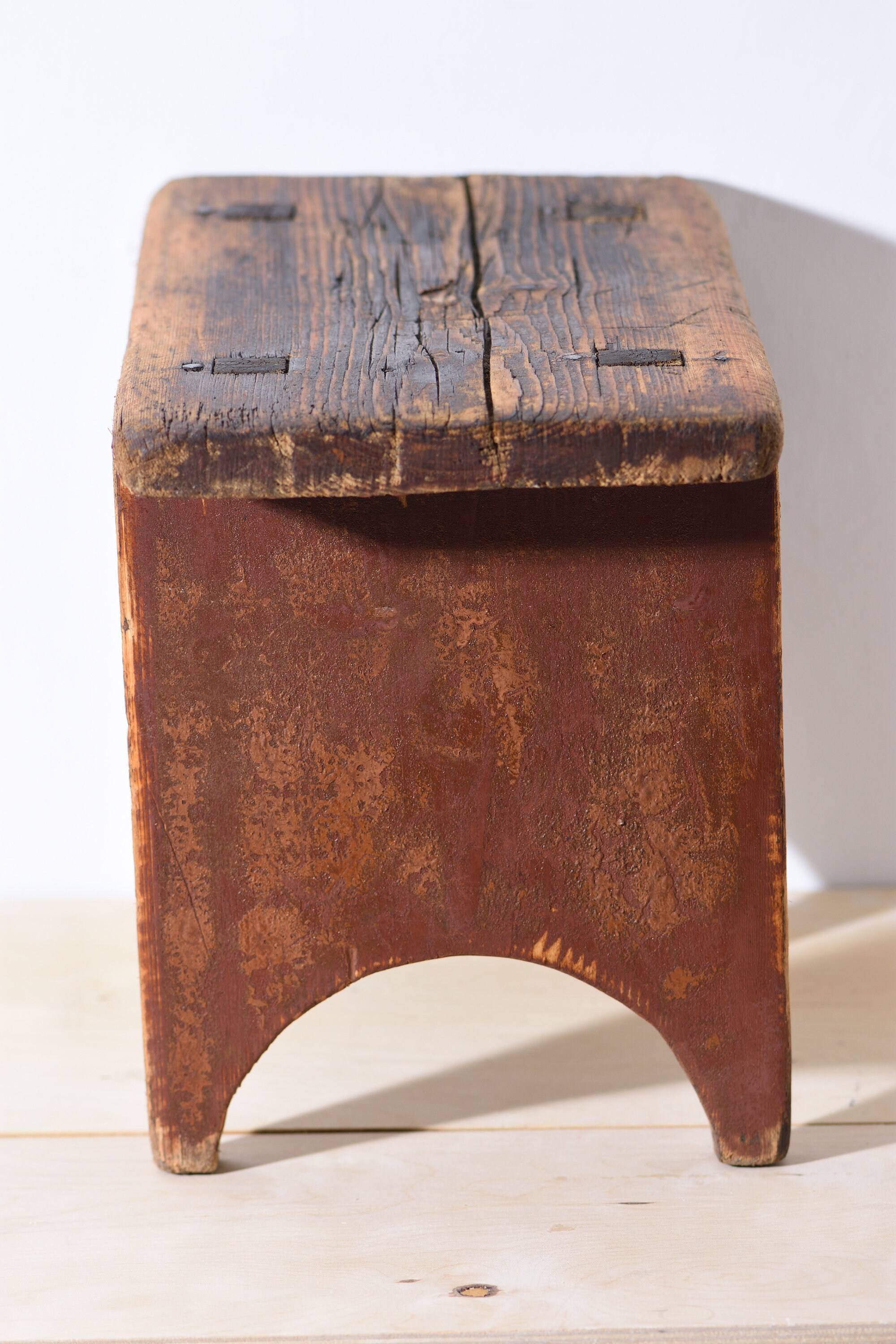 Antique wooden stool handcrafted vintage footrest small Etsy