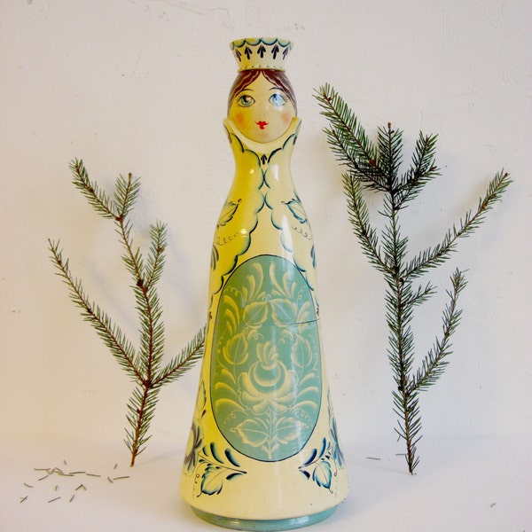 Vintage Artist Russian Matryoshka , Russian Nesting Doll, Russian folk art, Soviet vintage 70s, rare, collectible, gift