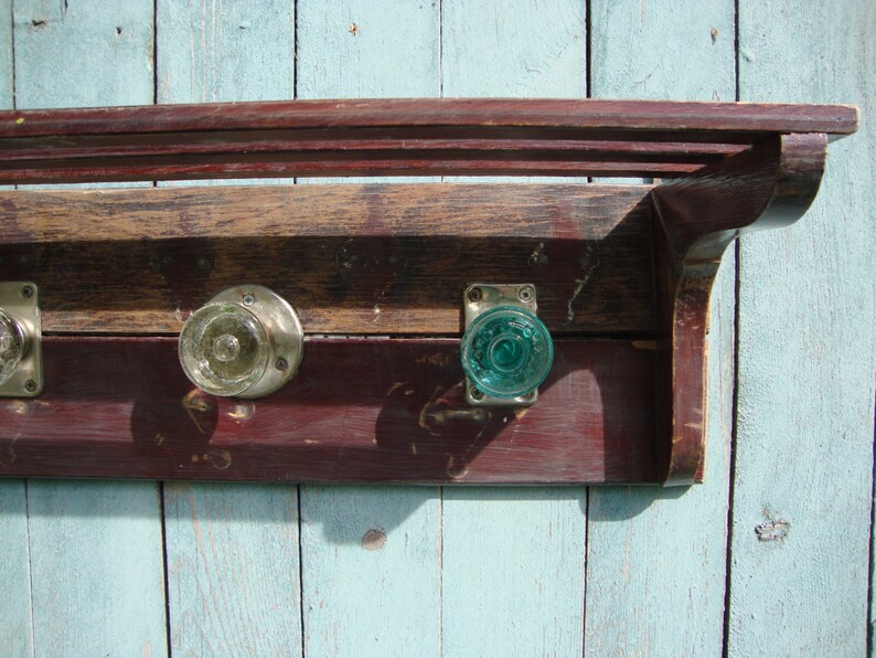 Salvage Coat Rack Rustic Coat Rack Antique Glass Door Knob Etsy