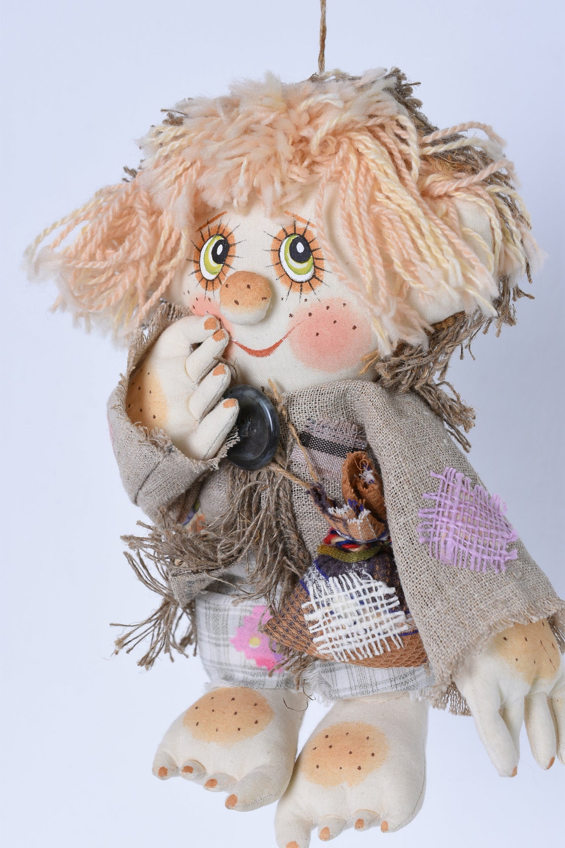 Vintage brownie house elf Christmas gnome Handpainted Etsy