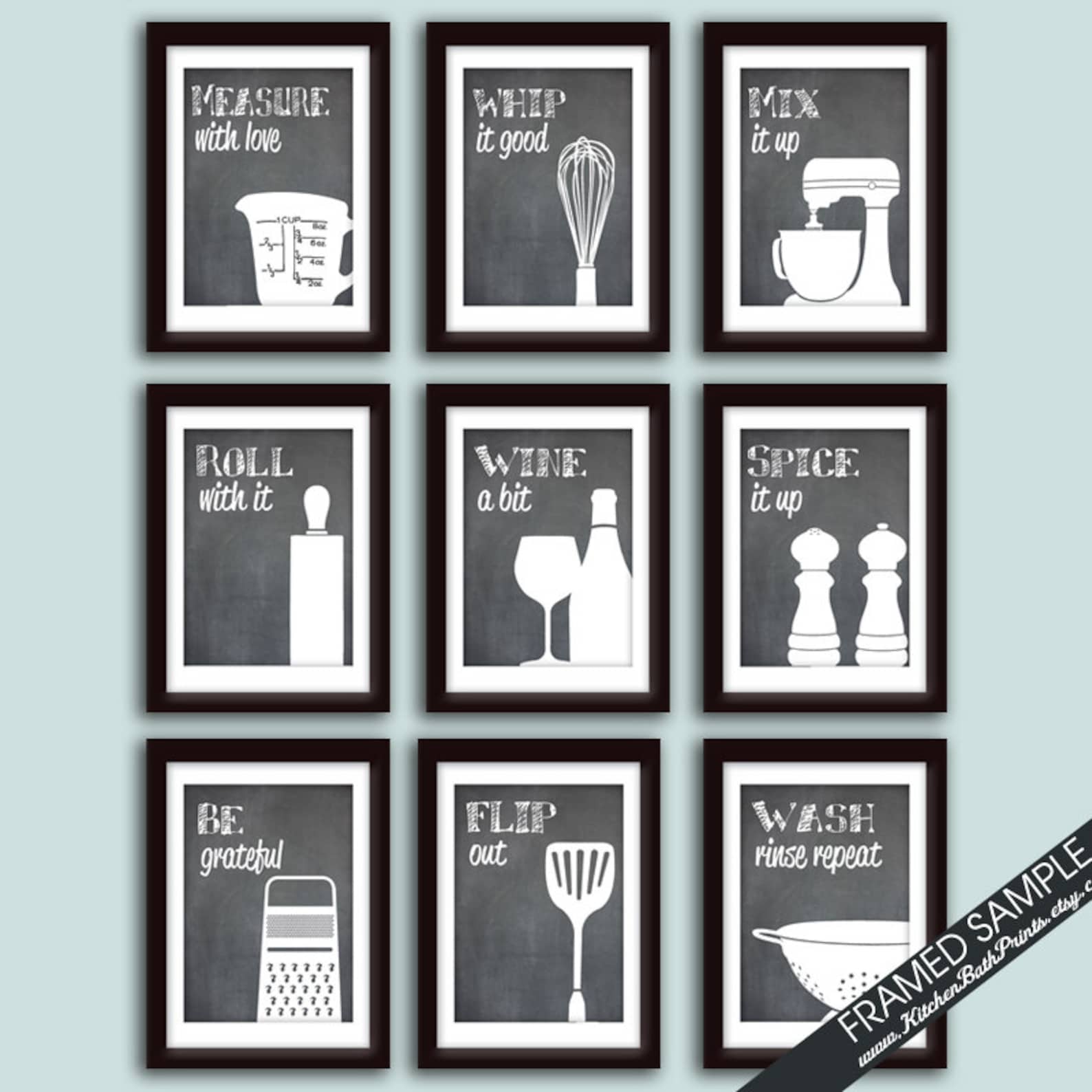 Funny Kitchen Art Print Set set of 9 Art Prints featured Etsy