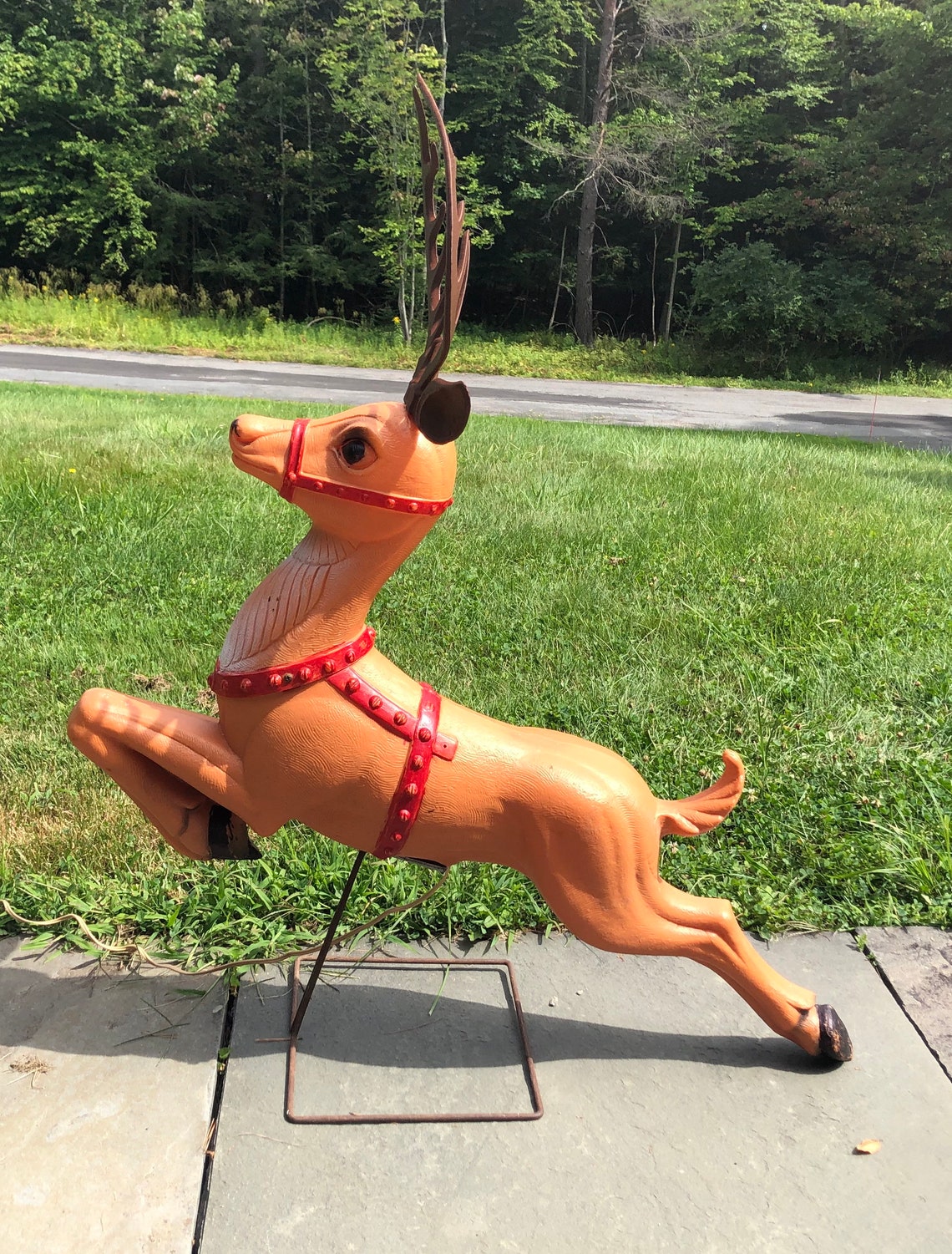Vintage Poloron Christmas Reindeer Blow Mold Comes w/ Light Etsy