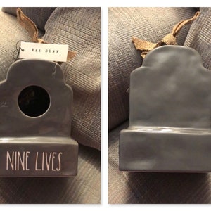 Rae Dunn Halloween Tombstone Nine Lives Birdhouse No Damage Never Used