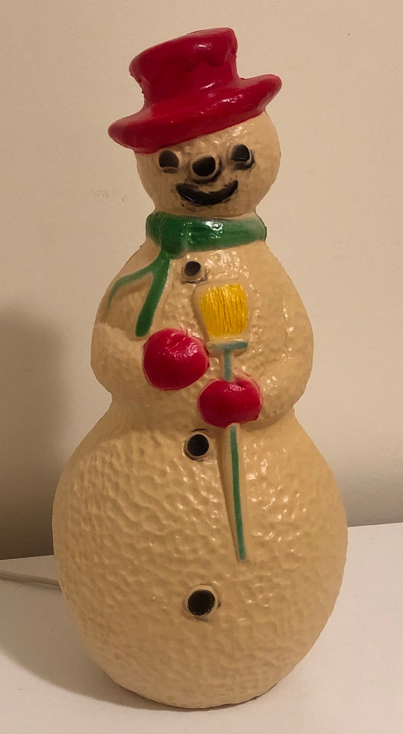Rare Christmas Blow Mold Union Snowman Tabletop Version No Etsy