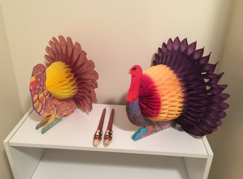 Vintage Mid Century Modern Thanksgiving Paper Turkey Etsy