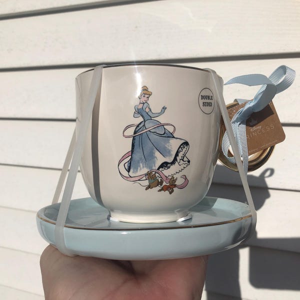 Rae Dunn Disney Cinderella Extra Large Cup and Saucer New & Never Used