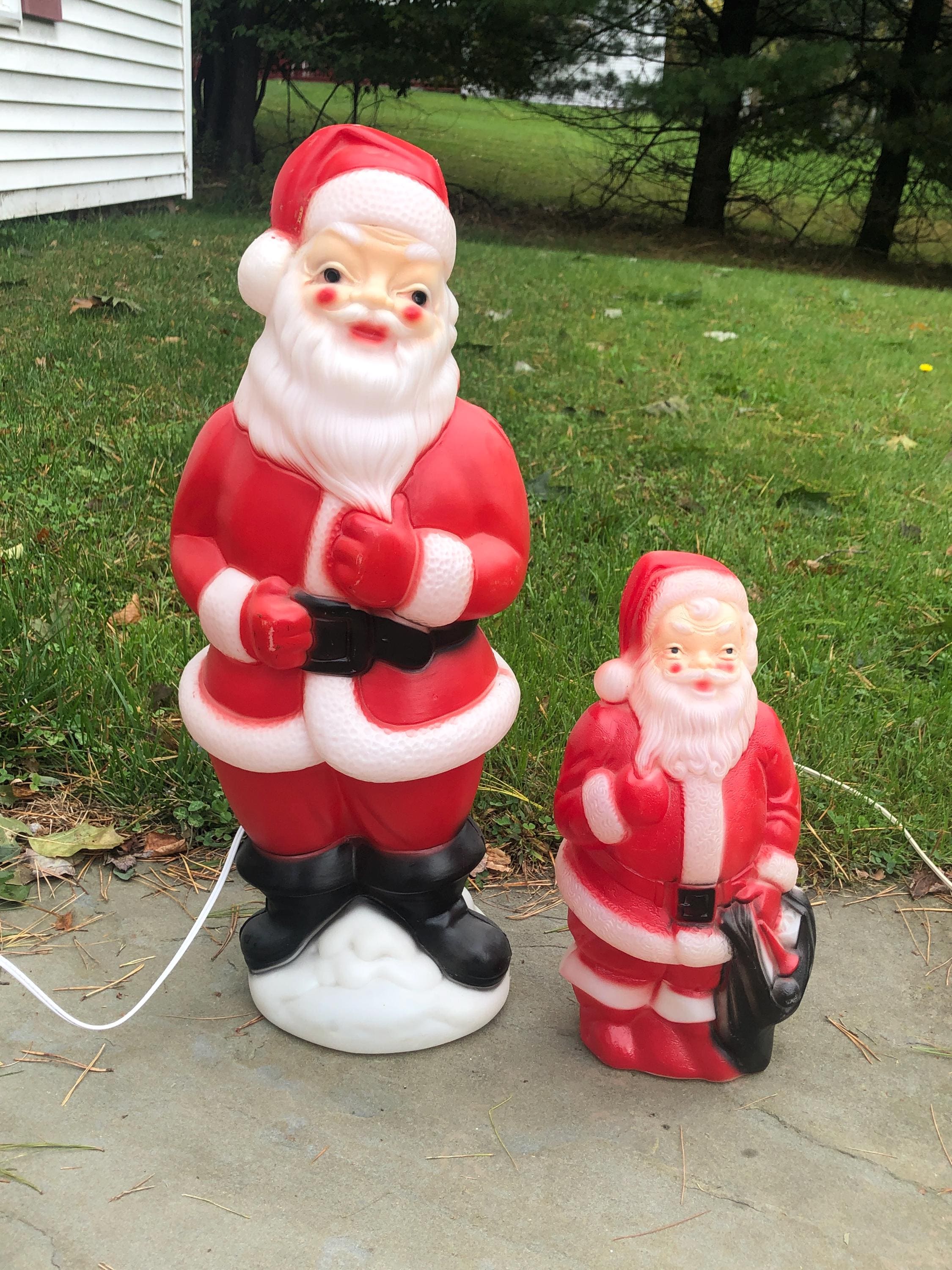 Vintage Outdoor Light up Santa - Etsy